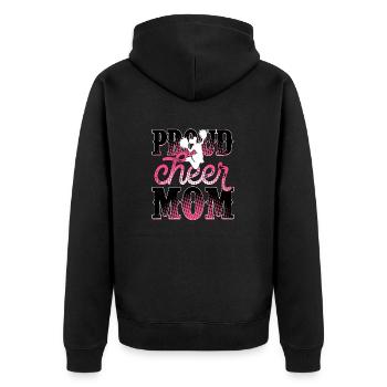 Stolze Cheer Mom - Unisex Premium Bio Zip Hoodie - Schwarz - Hinten - Nico (187cm)