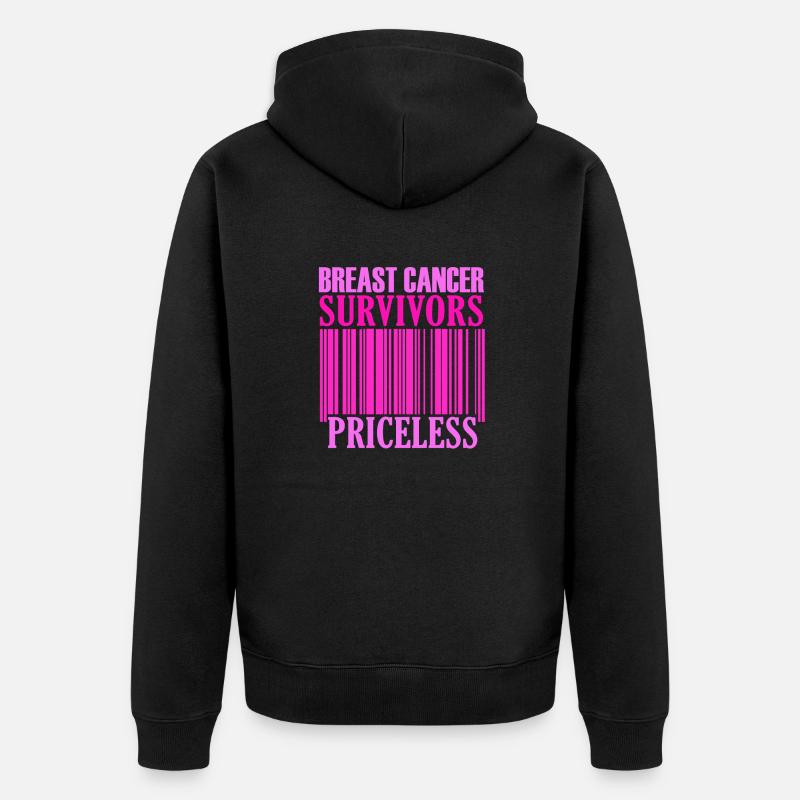 Sensibilisation inestimable au cancer du sein - Veste à capuche bio Premium Unisexe - noir