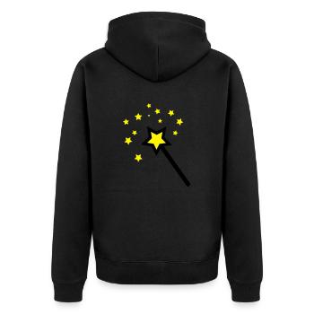 Baguette magique - Veste à capuche bio Premium Unisexe - noir - Dos - Nico (187cm)