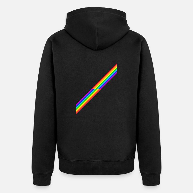 Arc-en-ciel Rainbow Retro cadeau - Veste à capuche bio Premium Unisexe - noir