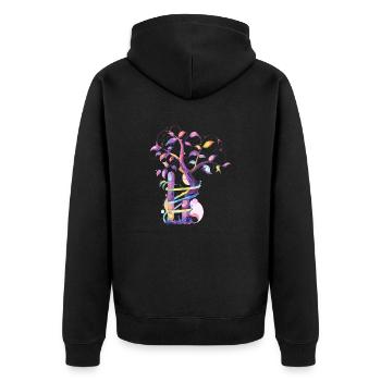 Orthopaedic technology tree colorful (gOT it!) - Unisex Premium Organic Zip Hoodie - black - Back - Nico (187cm)