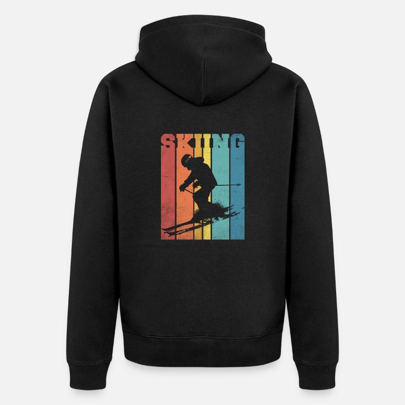 Ski palette couleurs rétro - Veste à capuche bio Premium Unisexe - noir