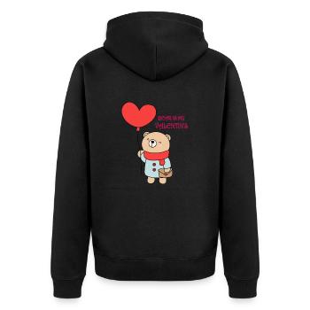 Bear is my valentin's ,valentin's day - Veste à capuche bio Premium Unisexe - noir - Dos - Nico (187cm)