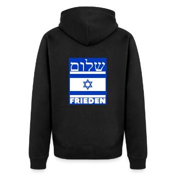 Shalom Israël - Paix Israël - Veste à capuche bio Premium Unisexe - noir - Dos - Nico (187cm)