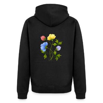 Fleur - Veste à capuche bio Premium Unisexe - noir - Dos - Nico (187cm)