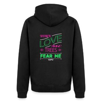 geek construction carpenter john carpenter - Unisex Premium Bio Zip Hoodie - Schwarz - Hinten - Nico (187cm)