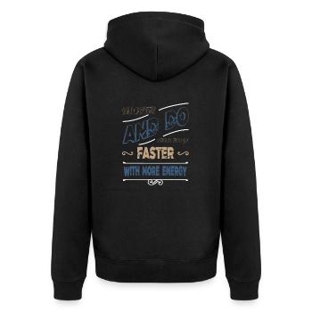 quote birthday present coffeebean milk office mug - Unisex Premium Bio Zip Hoodie - Schwarz - Hinten - Nico (187cm)