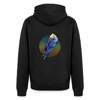 Feather - Unisex Premium Organic Zip Hoodie - black - Back - Nico (187cm)
