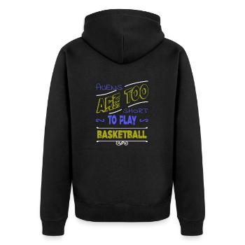 sports jokes basketball dad birthday present idea - Unisex Premium Bio Zip Hoodie - Schwarz - Hinten - Nico (187cm)