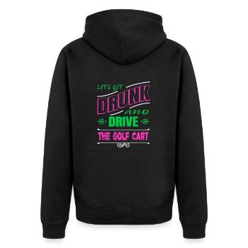 funny animals golfapparel quote golf swing funny - Unisex Premium Bio Zip Hoodie - Schwarz - Hinten - Nico (187cm)