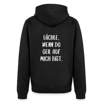 lächeln Party saufen feiern sexy lifestyle Spaß - Unisex Premium Bio Zip Hoodie - Schwarz - Hinten - Nico (187cm)
