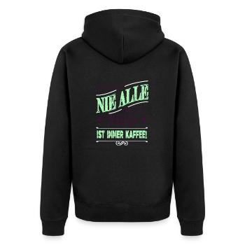arbeiten kaffeetasse arbeitskollege becher montag - Unisex Premium Bio Zip Hoodie - Schwarz - Hinten - Nico (187cm)