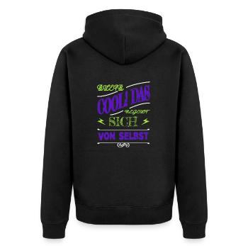 lustig spaß lustiger spruch bday spruch geek - Unisex Premium Bio Zip Hoodie - Schwarz - Hinten - Nico (187cm)