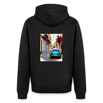 Rêve de La Havane - Veste à capuche bio Premium Unisexe - noir - Dos - Nico (187cm)