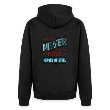 funny robotics engineer artificial intelligence - Unisex Premium Bio Zip Hoodie - Schwarz - Hinten - Nico (187cm)