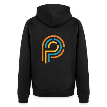 P Marque de vêtements - Veste à capuche bio Premium Unisexe - noir - Dos - Nico (187cm)