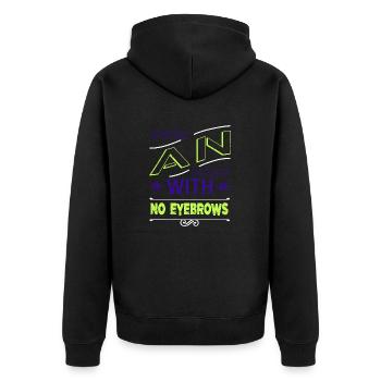 electrician bib engineer electricians retired - Unisex Premium Bio Zip Hoodie - Schwarz - Hinten - Nico (187cm)