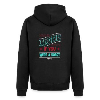 sci fi christmas pajama funny gift geek automatic - Unisex Premium Bio Zip Hoodie - Schwarz - Hinten - Nico (187cm)