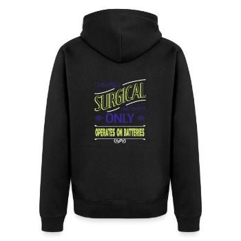 funny gift artificial awesome - Unisex Premium Bio Zip Hoodie - Schwarz - Hinten - Nico (187cm)