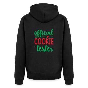 Offizieller Kekstester - Weihnachtshumor - Unisex Premium Bio Zip Hoodie - Schwarz - Hinten - Nico (187cm)