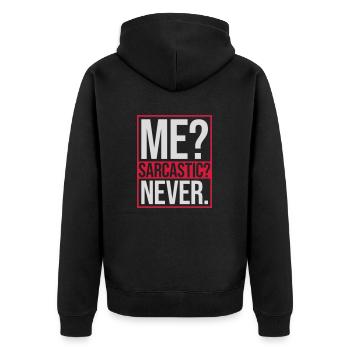 me sarcastic never quote - Unisex Premium Organic Zip Hoodie - black - Back - Nico (187cm)