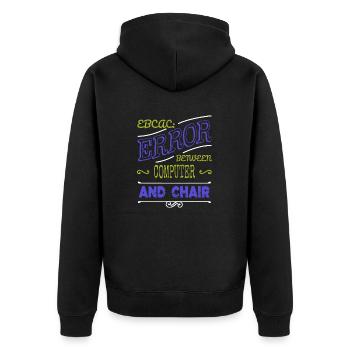 computer science gift ethical humor fingers - Unisex Premium Bio Zip Hoodie - Schwarz - Hinten - Nico (187cm)
