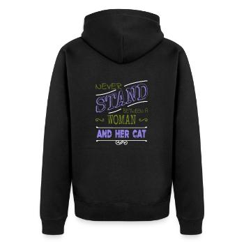 awesome cat lover pet lover persian joke love - Unisex Premium Organic Zip Hoodie - black - Back - Nico (187cm)