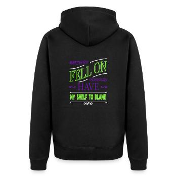 book children funny books coffee joke book reader - Unisex Premium Bio Zip Hoodie - Schwarz - Hinten - Nico (187cm)