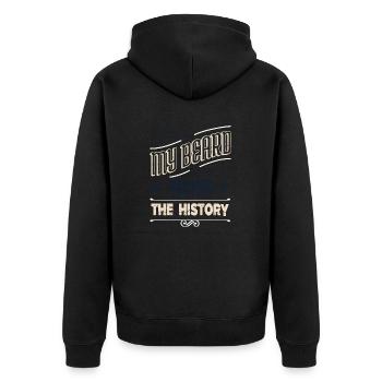 gift beard fear harden birthday present funny - Unisex Premium Organic Zip Hoodie - black - Back - Nico (187cm)