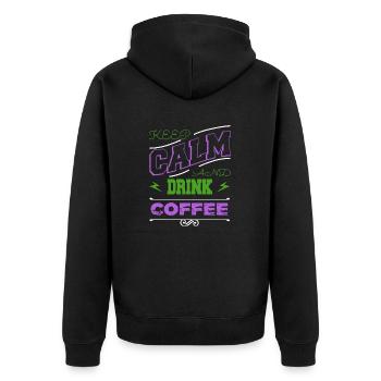 funny sayings birthday present tired drinking - Unisex Premium Bio Zip Hoodie - Schwarz - Hinten - Nico (187cm)