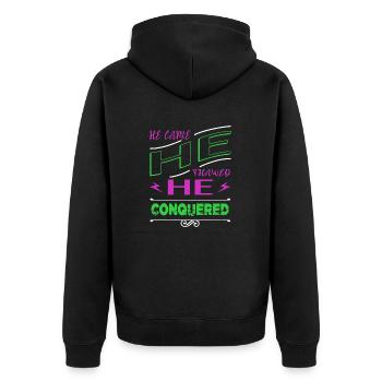 awesome cute present idea awkward funny sayings - Unisex Premium Organic Zip Hoodie - black - Back - Nico (187cm)