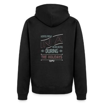 cute christmas vacation funny sayings - Unisex Premium Bio Zip Hoodie - Schwarz - Hinten - Nico (187cm)