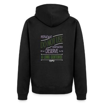 Blogging Jokes Funny Gift School Cool - Unisex Premium Organic Zip Hoodie - black - Back - Nico (187cm)