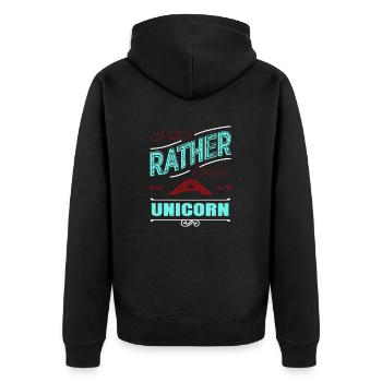 cadeaux d’anniversaire geek rainbow créature mythique - Veste à capuche bio Premium Unisexe - noir - Dos - Nico (187cm)