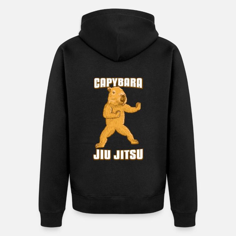 Capybara Jiu- Jitsu - Veste à capuche bio Premium Unisexe - noir