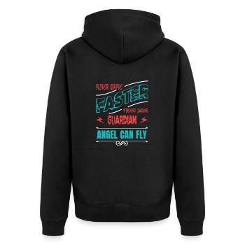 aircraft mechanic dad badass mechanic tshirts - Unisex Premium Bio Zip Hoodie - Schwarz - Hinten - Nico (187cm)