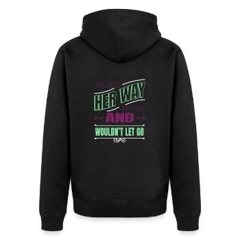 mammal joke humor rainbow cat cat humor statement - Unisex Premium Bio Zip Hoodie - Schwarz - Hinten - Nico (187cm)