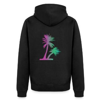 Tropical Beach Paradise Palm Rainbow 7 - Unisex Premium Organic Zip Hoodie - black - Back - Nico (187cm)