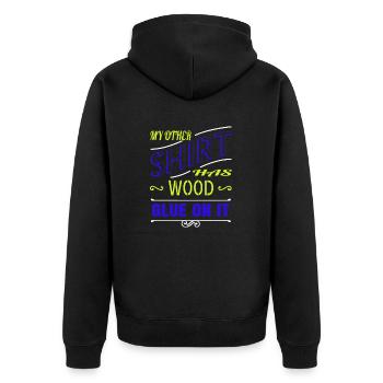 Drôle de travail forestier d’abatteur d’arbres - Veste à capuche bio Premium Unisexe - noir - Dos - Nico (187cm)