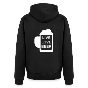 Beer Wine Whiskey Schnapps Alcohol - Unisex Premium Organic Zip Hoodie - black - Back - Nico (187cm)