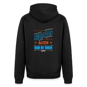 doggie hundeliebhaber terrier geschenk rentner - Unisex Premium Bio Zip Hoodie - Schwarz - Hinten - Nico (187cm)