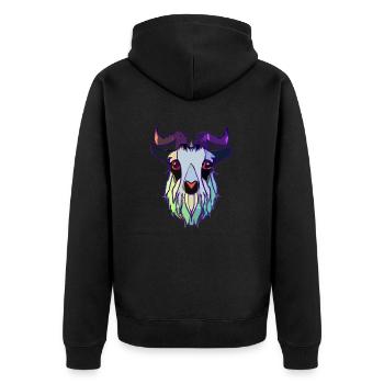 Goat head - Unisex Premium Organic Zip Hoodie - black - Back - Nico (187cm)