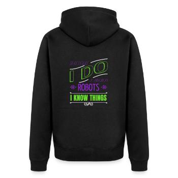 boys bday quote sci fi sayings automatic - Unisex Premium Bio Zip Hoodie - Schwarz - Hinten - Nico (187cm)