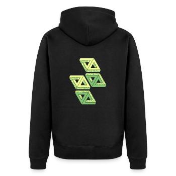 Penrose Triangle Tribar Impossible figure - Unisex Premium Organic Zip Hoodie - black - Back - Nico (187cm)