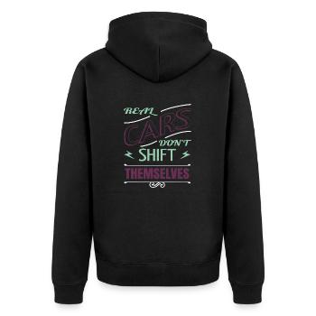 technician gift automobile awesome statement bday - Unisex Premium Bio Zip Hoodie - Schwarz - Hinten - Nico (187cm)