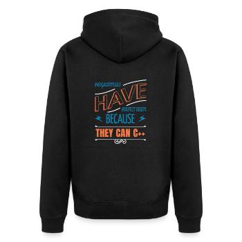 père idée cadeau humour présent c plus drôle - Veste à capuche bio Premium Unisexe - noir - Dos - Nico (187cm)