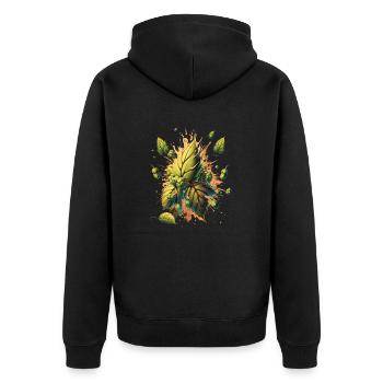 Craft beer with hops explosion - Unisex Premium Organic Zip Hoodie - black - Back - Nico (187cm)