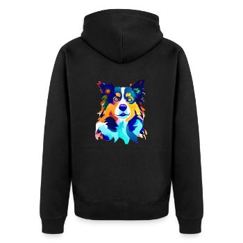 Hund Geschenk Hunde Schäferhund Hundehalter - Unisex Premium Bio Zip Hoodie - Schwarz - Hinten - Nico (187cm)
