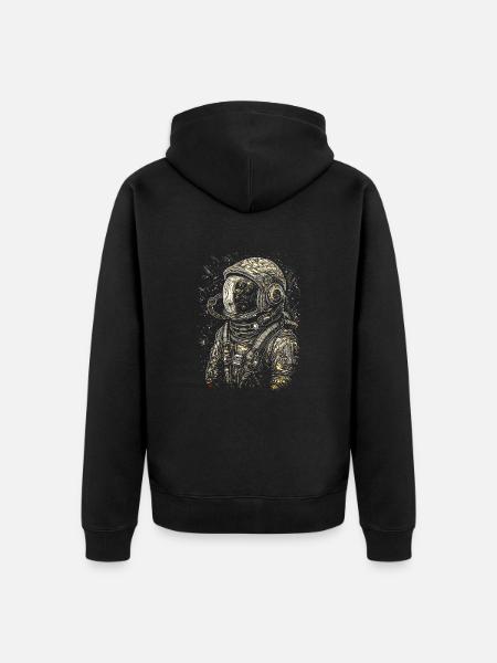 Astronaut in retro look - Unisex Premium Organic Zip Hoodie - black
