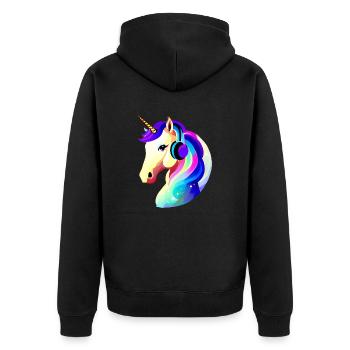Écoutez de la musique licorne animaux mythiques licornes licorne - Veste à capuche bio Premium Unisexe - noir - Dos - Nico (187cm)